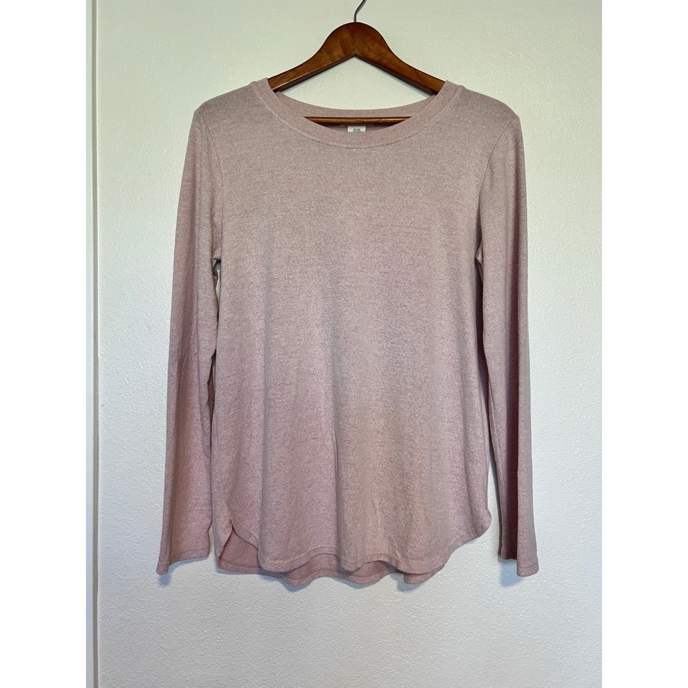 Matty M Top Womens Medium Pink Long Sleeve Knit Shirt Casual Soft Stretch
